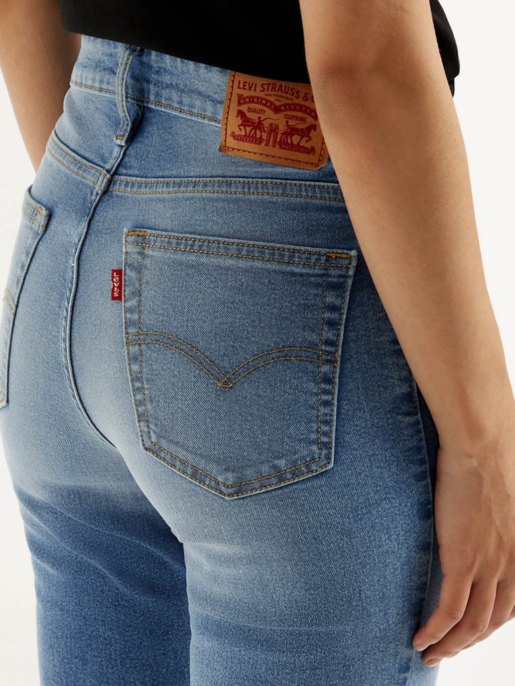 Women's 726 Med Indigo Flared Fit High Rise Jeans - Image 6