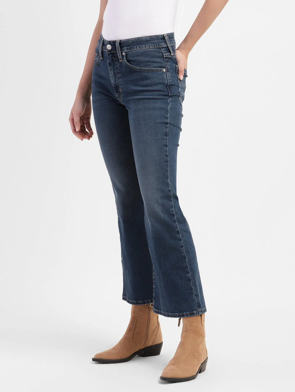 Women's 726 Blue Flared Fit Mid Rise Jeans - Image 5