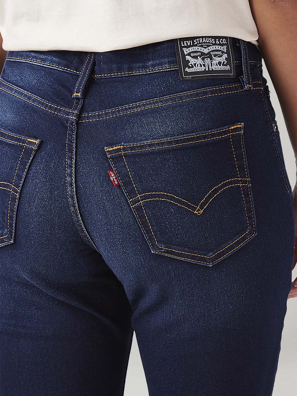 Women's 726 Dark Blue Flared Fit High Rise Jeans - Image 5