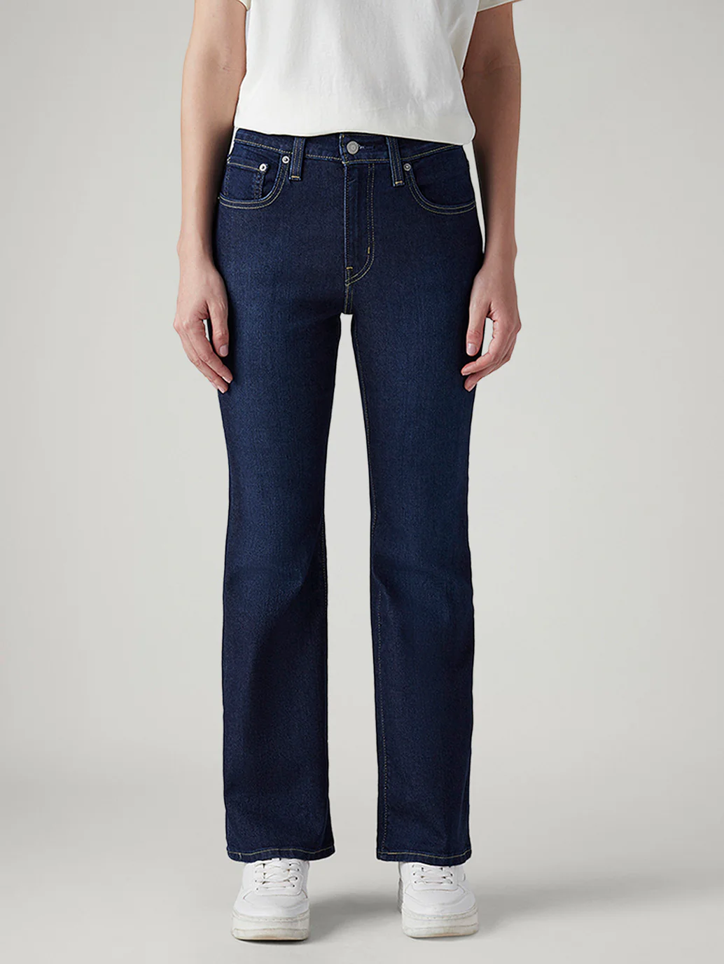Women's 726 Dark Blue Flared Fit High Rise Jeans - Image 3