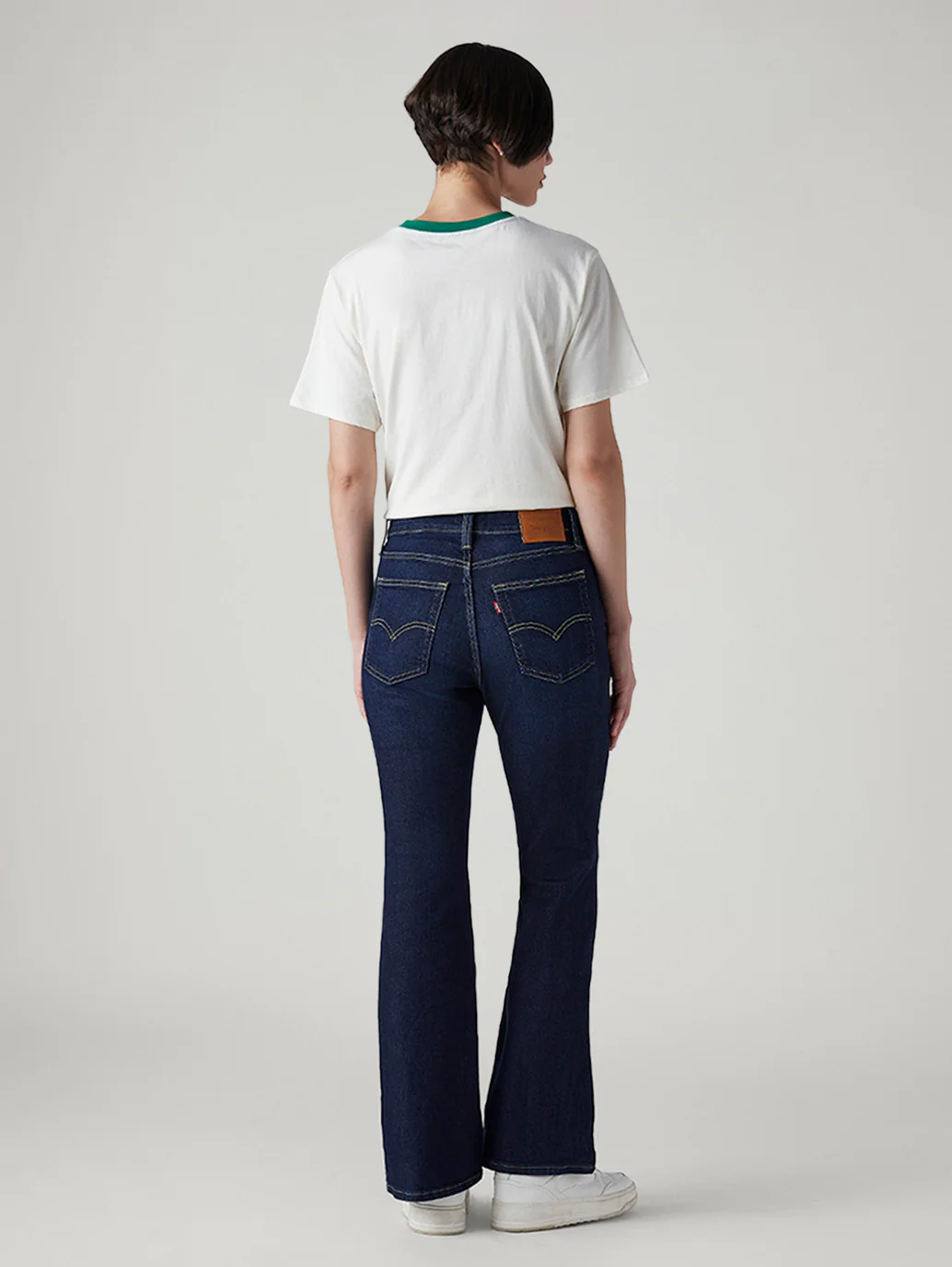 Women's 726 Dark Blue Flared Fit High Rise Jeans - Image 4