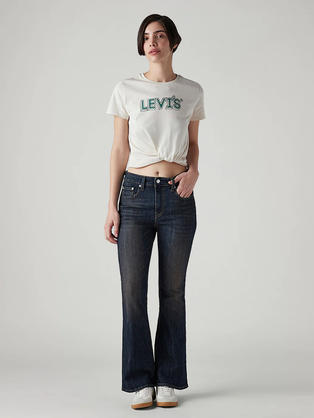 Women's 726 Dark Blue Flared Fit High Rise Tinted Jeans