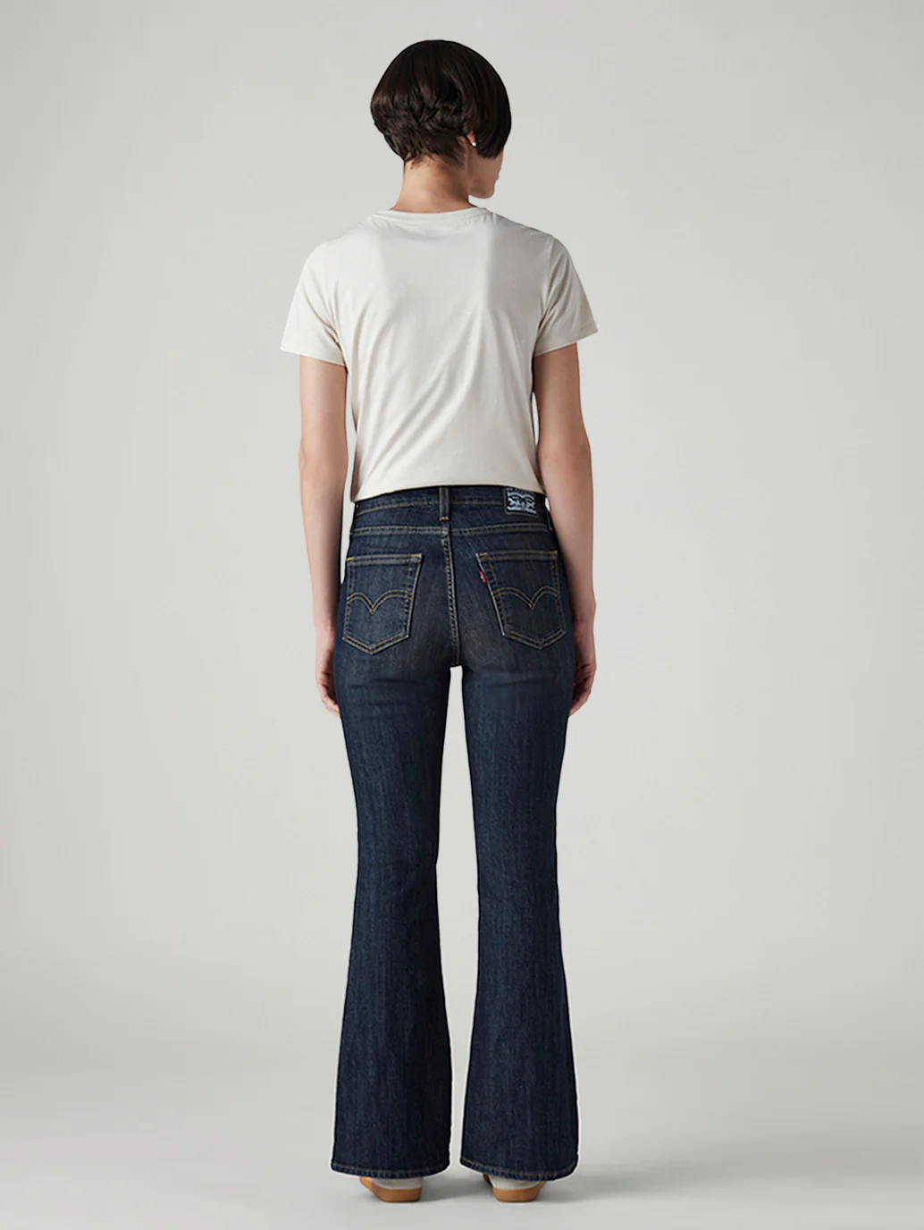 Women's 726 Dark Blue Flared Fit High Rise Tinted Jeans - Image 4