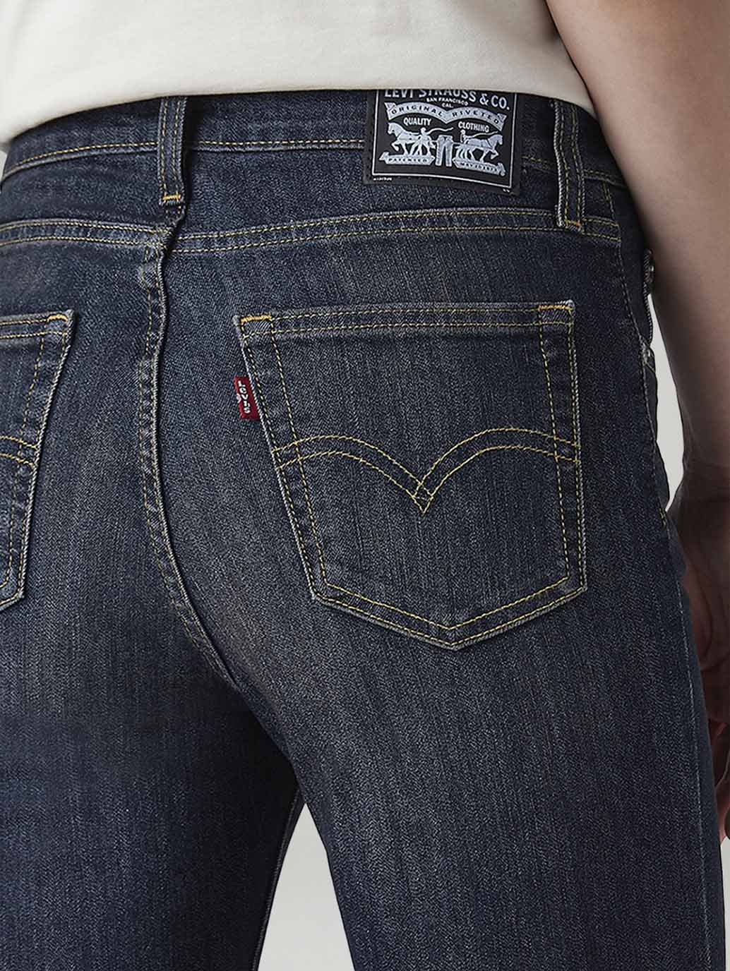 Women's 726 Dark Blue Flared Fit High Rise Tinted Jeans - Image 5