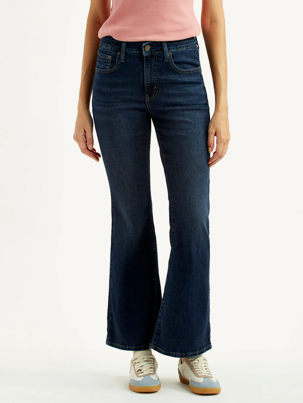 Women's 726 Dark Blue Flared Fit High Rise Jeans - Image 3