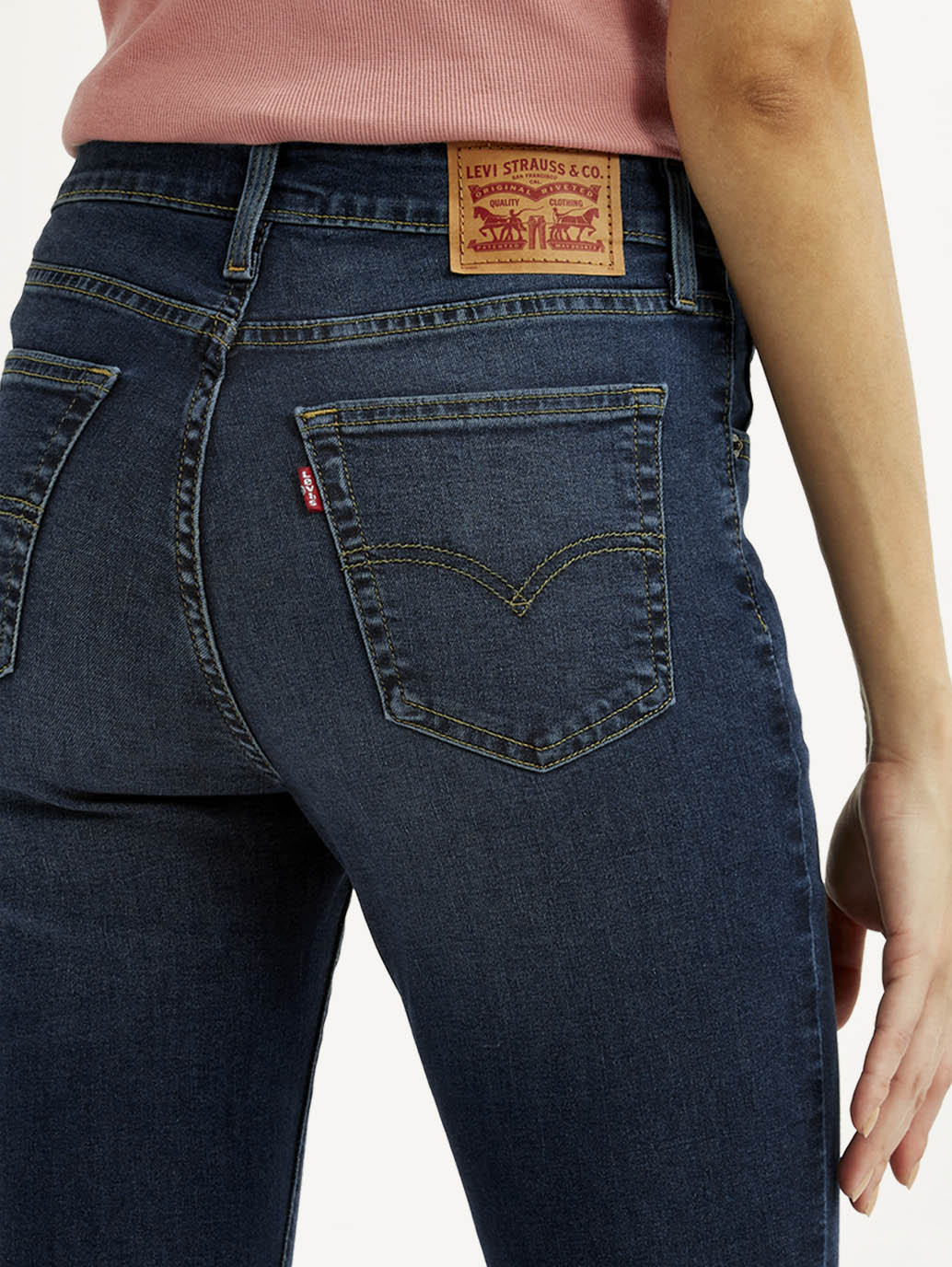 Women's 726 Dark Blue Flared Fit High Rise Jeans - Image 6