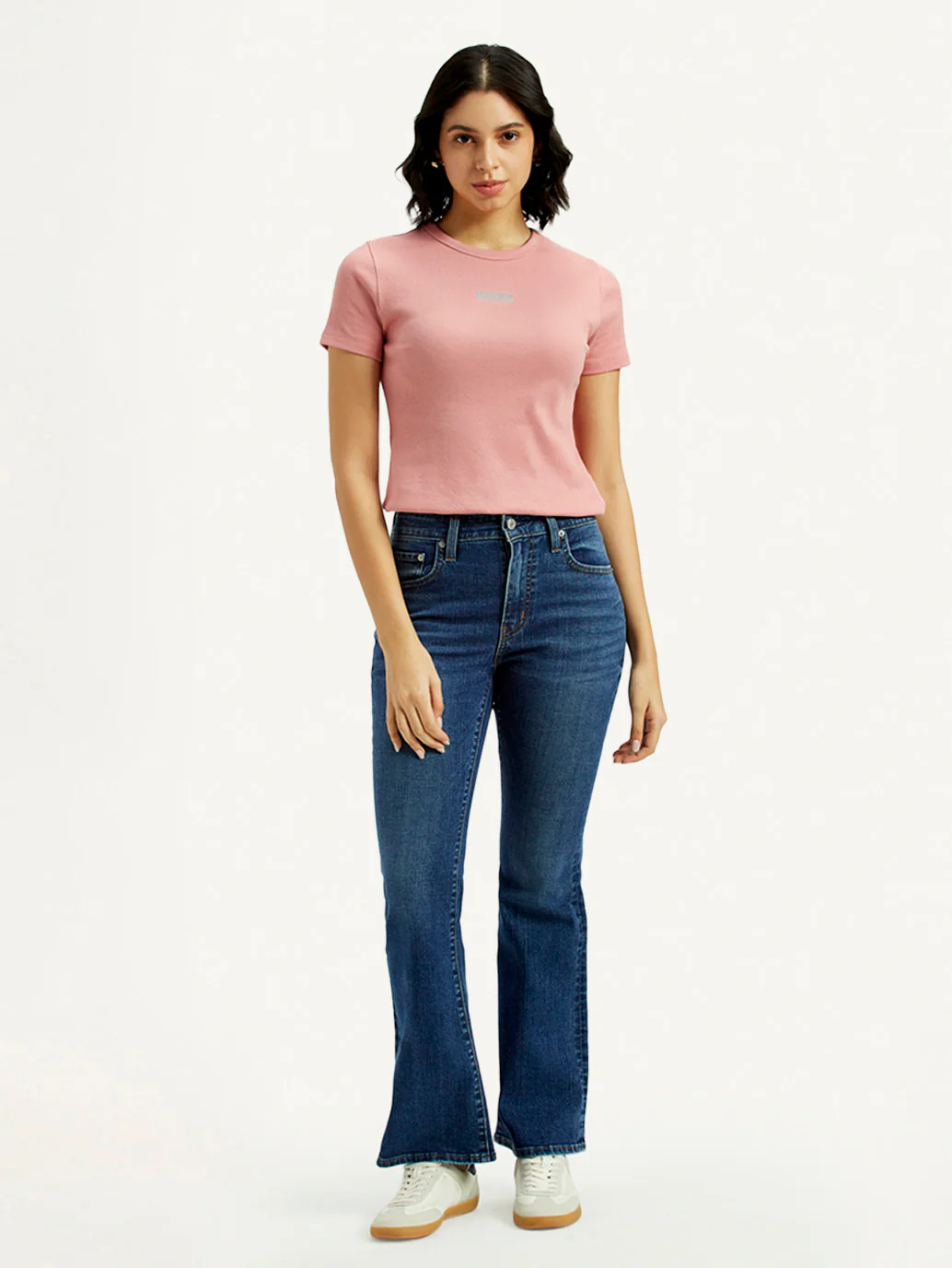 Women's 726 Dark Indigo Flared Fit High Rise Jeans - Image 2