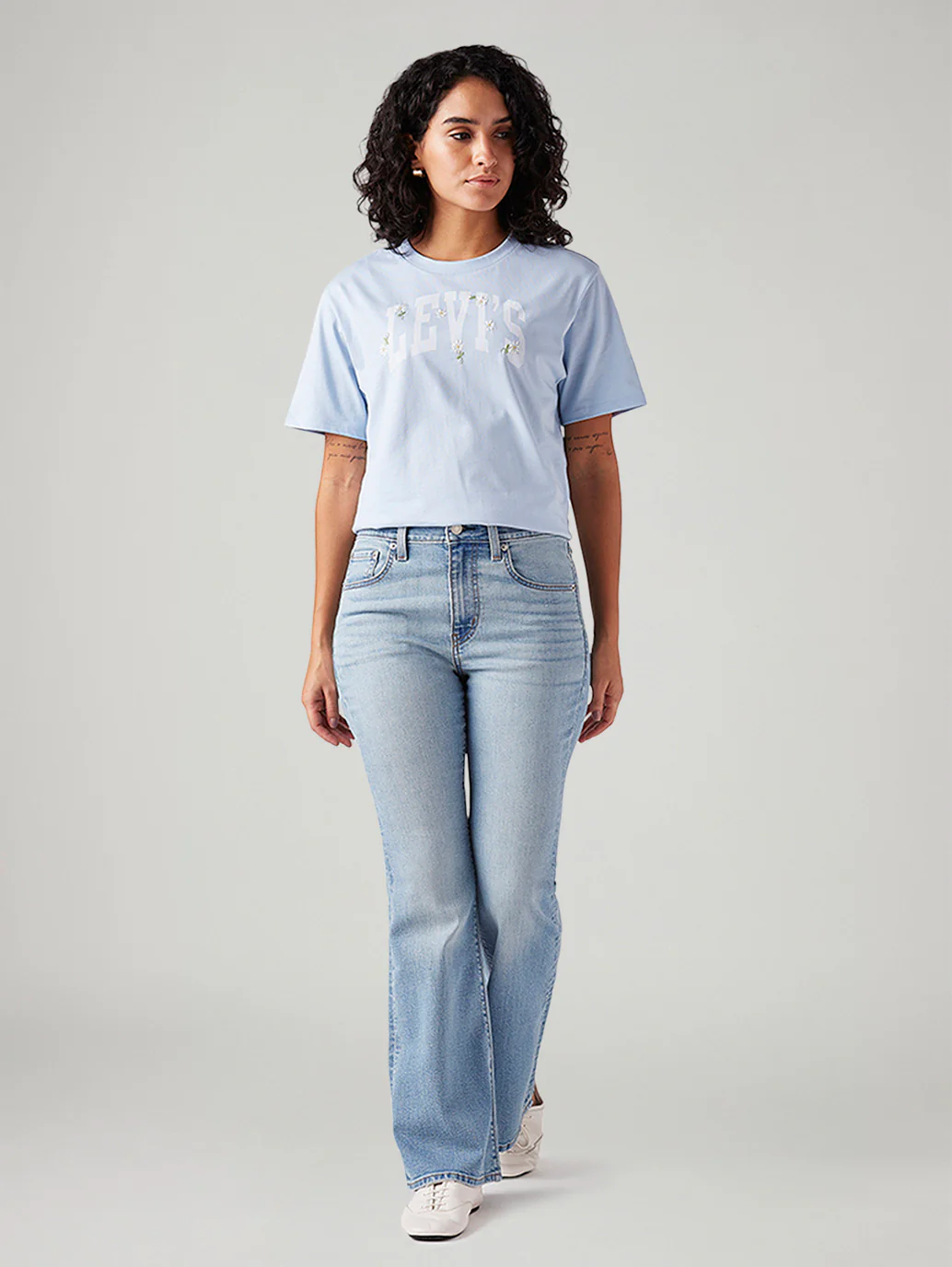 Women's 726 Light Blue Flared Fit High Rise Jeans - Image 2