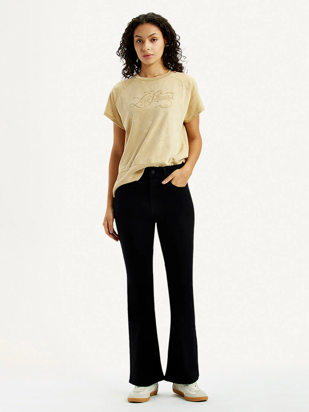 Women's 726 Black Slim Flared Fit High Rise Jeans