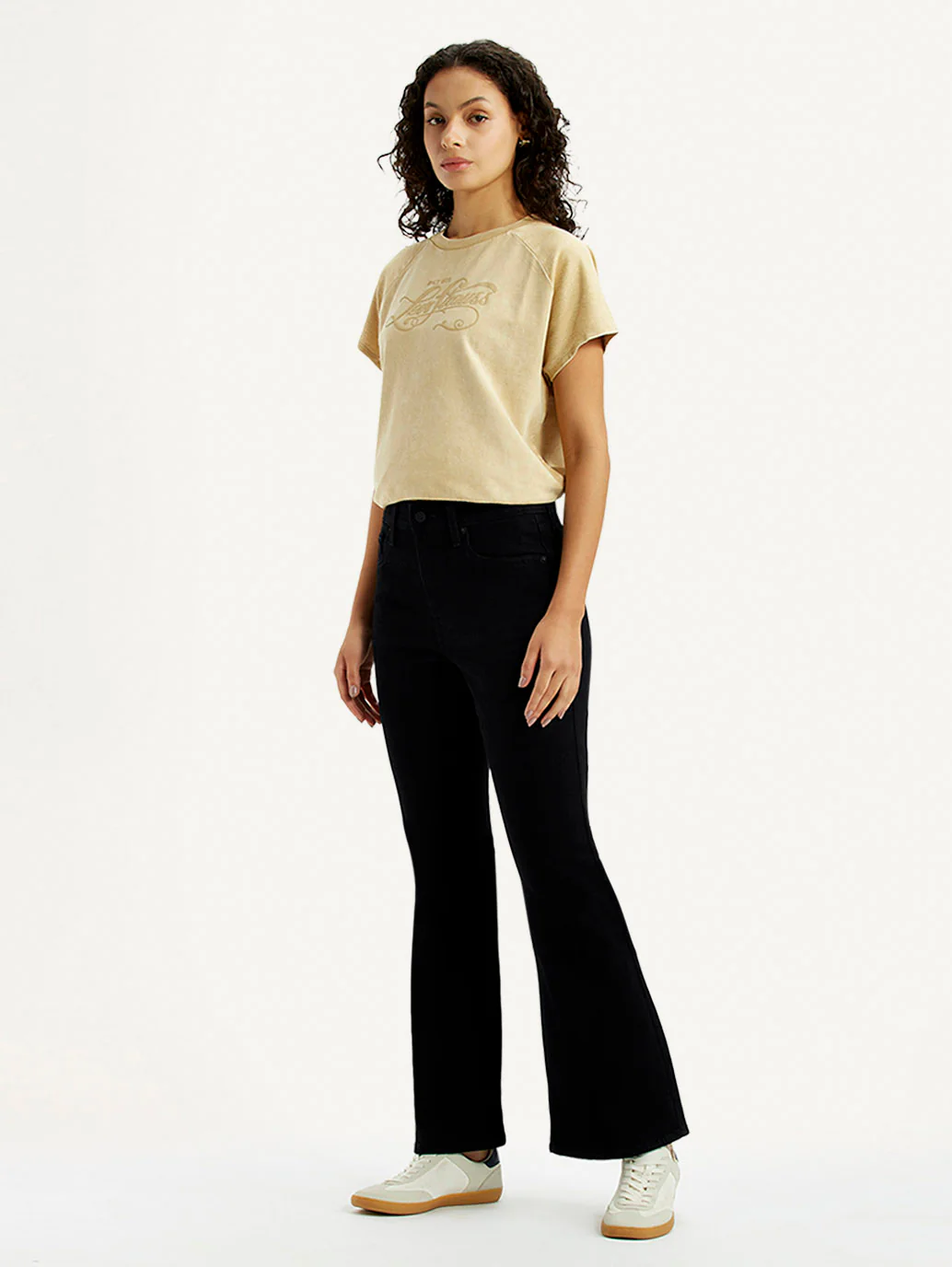 Women's 726 Black Slim Flared Fit High Rise Jeans - Image 5