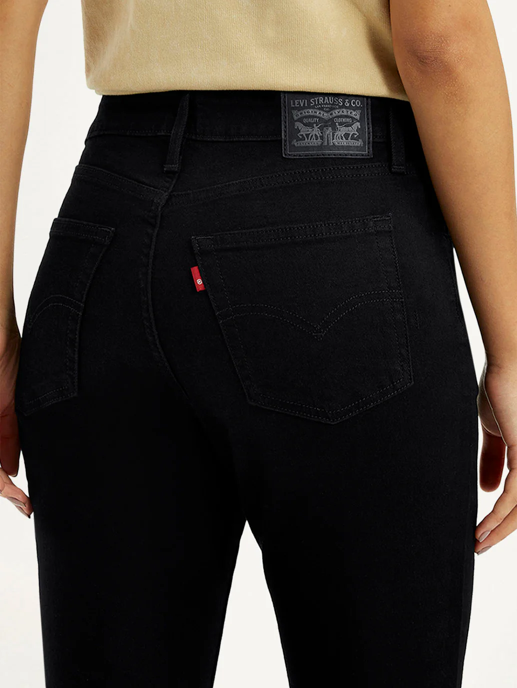 Women's 726 Black Slim Flared Fit High Rise Jeans - Image 6