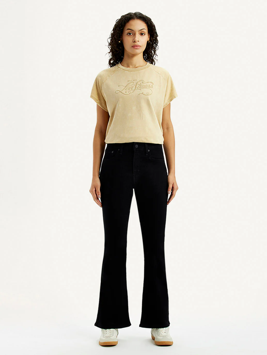 Women's 726 Black Slim Flared Fit High Rise Jeans - Image 7