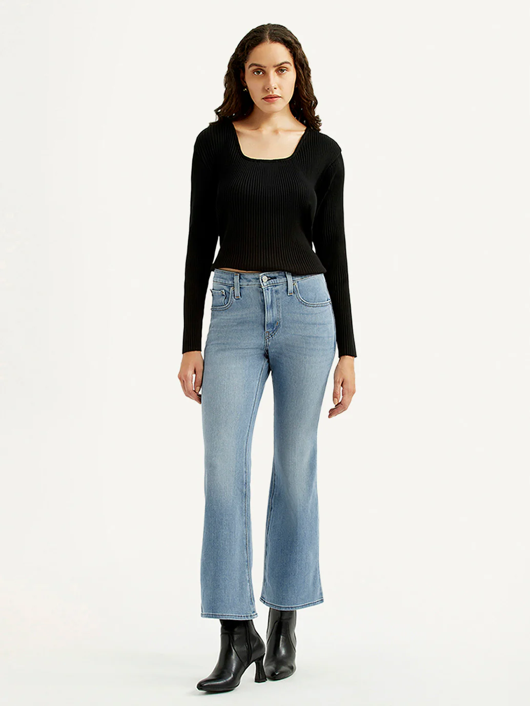 Women's 726 Light Blue Flared Fit High Rise Jeans - Image 2