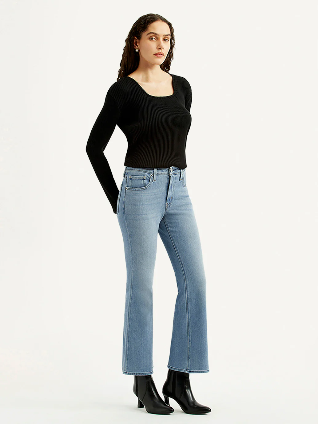 Women's 726 Light Blue Flared Fit High Rise Jeans - Image 7