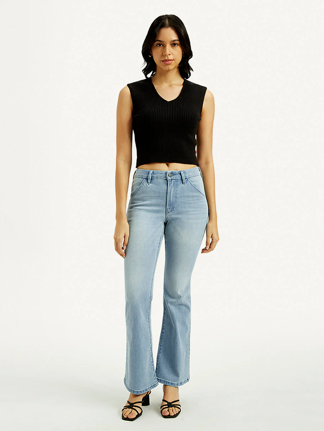 Women's Redloop 726 Light Indigo Flared Fit High Rise Jeans - Image 7