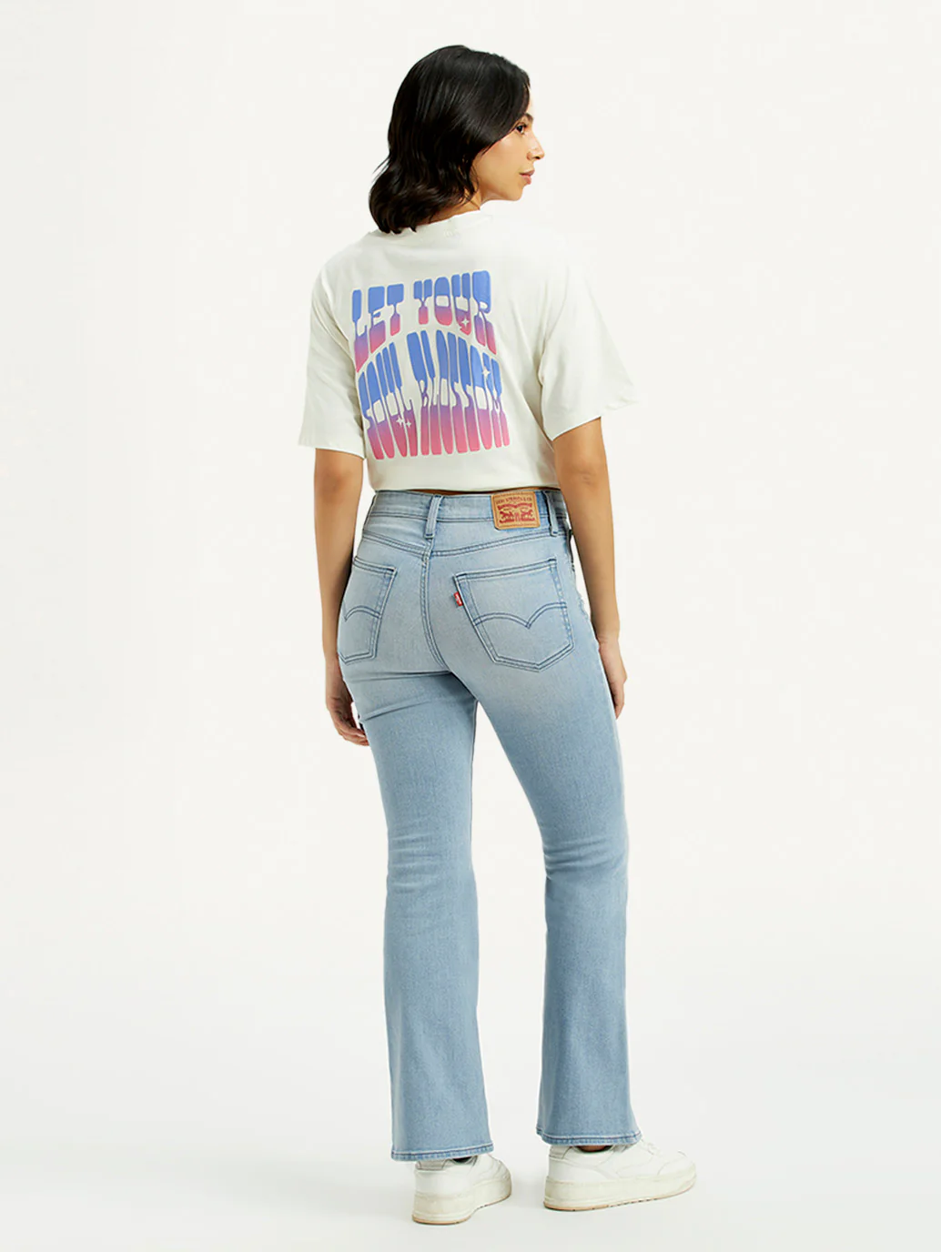 Women's 726 Light Indigo Flared Fit High Rise Jeans - Image 2