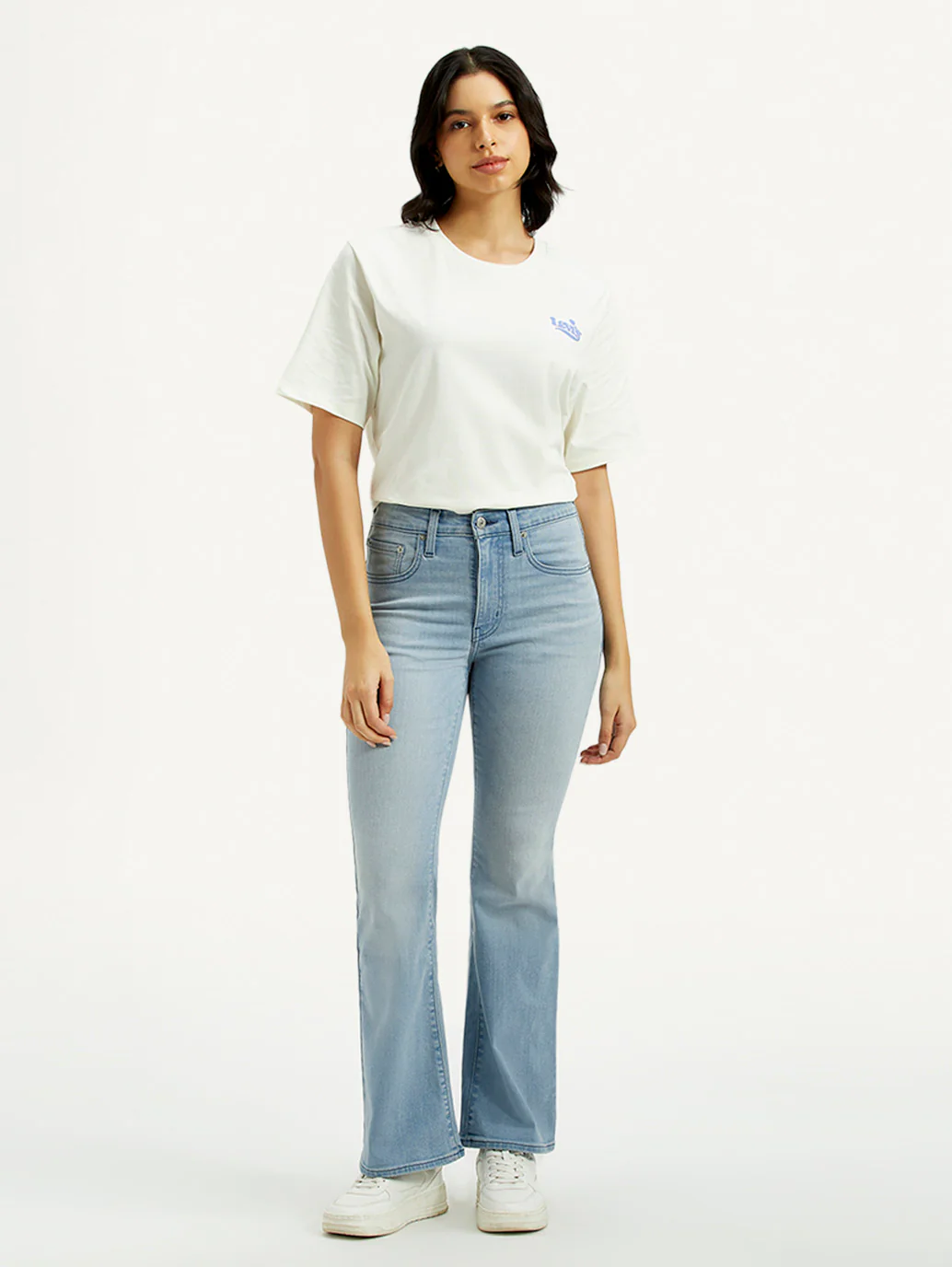 Women's 726 Light Indigo Flared Fit High Rise Jeans - Image 7