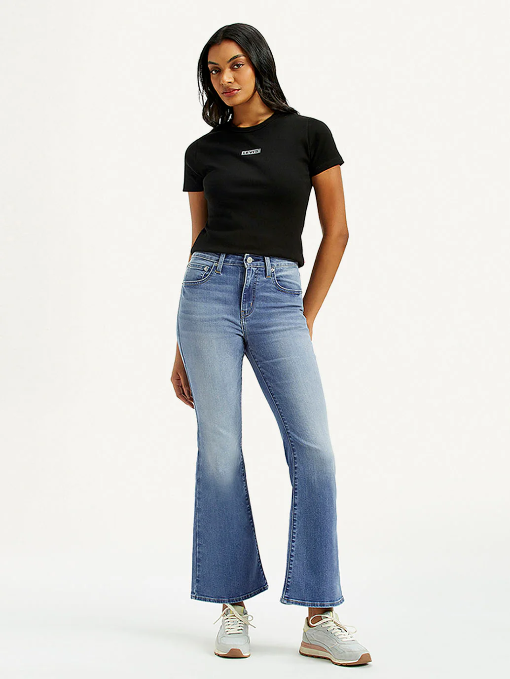 Women's 726 Med Indigo Flared Fit High Rise Jeans - Image 2