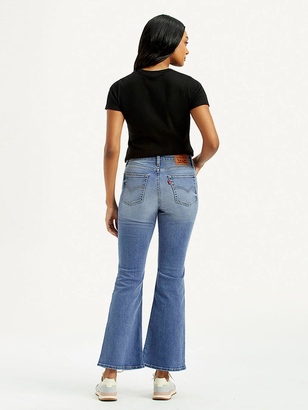 Women's 726 Med Indigo Flared Fit High Rise Jeans - Image 5