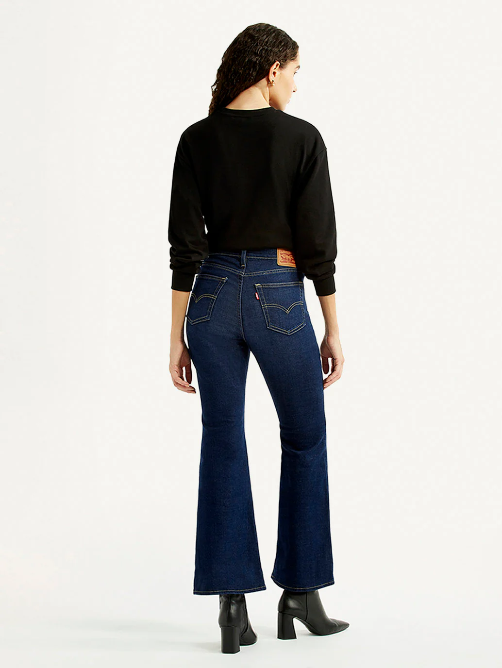 Women's 726 Navy Slim Flared Fit High Rise Jeans - Image 3