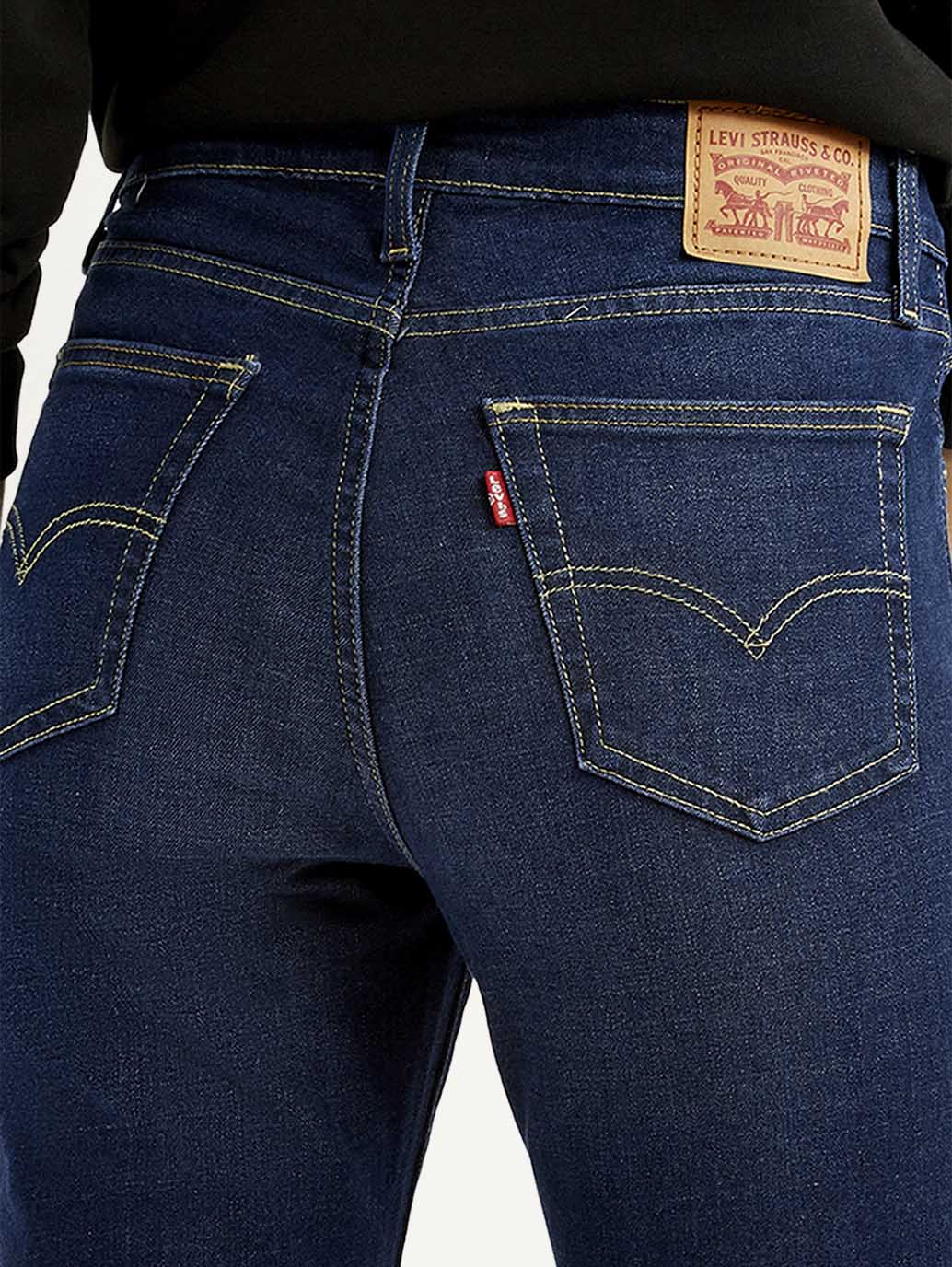Women's 726 Navy Slim Flared Fit High Rise Jeans - Image 5
