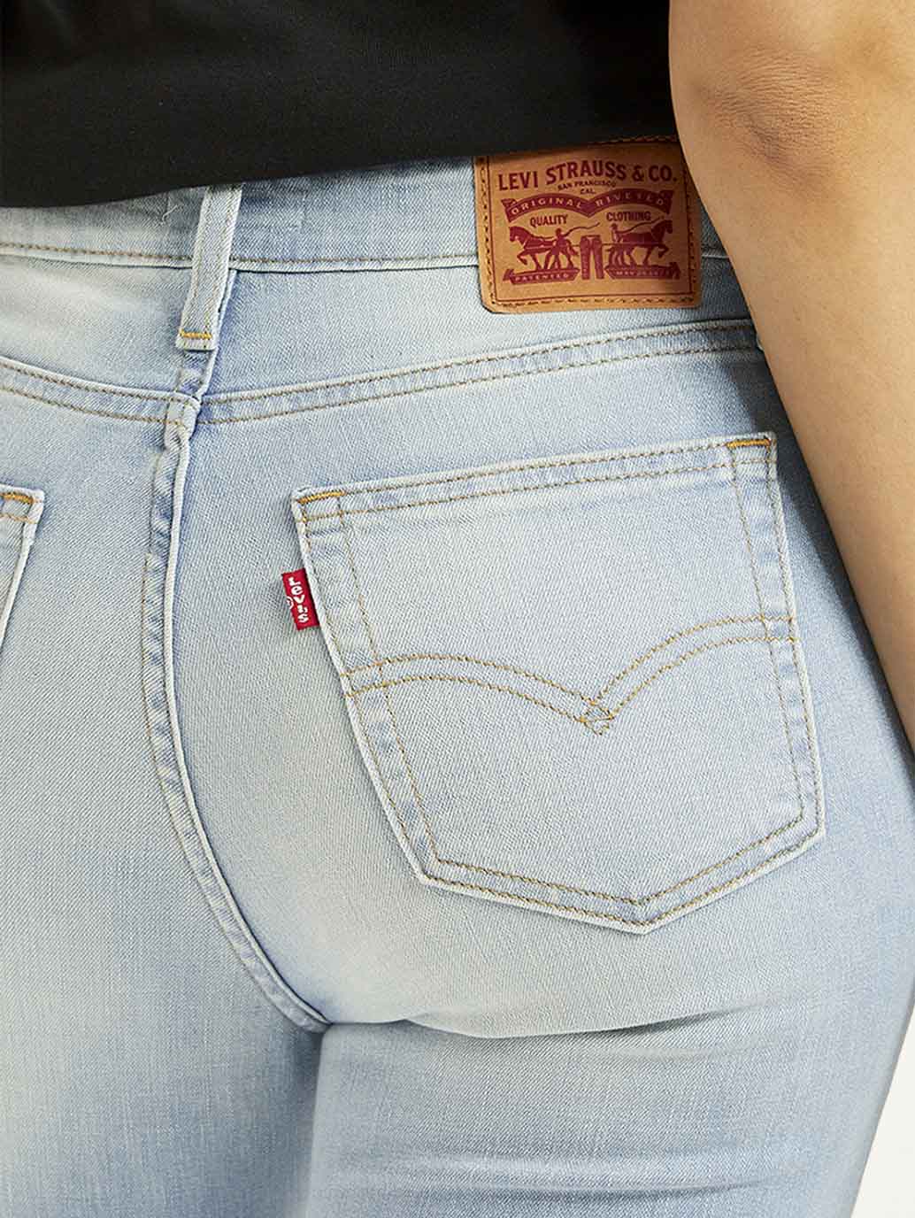 Women's 726 Light Blue Flared Fit Mid Rise Jeans - Image 5