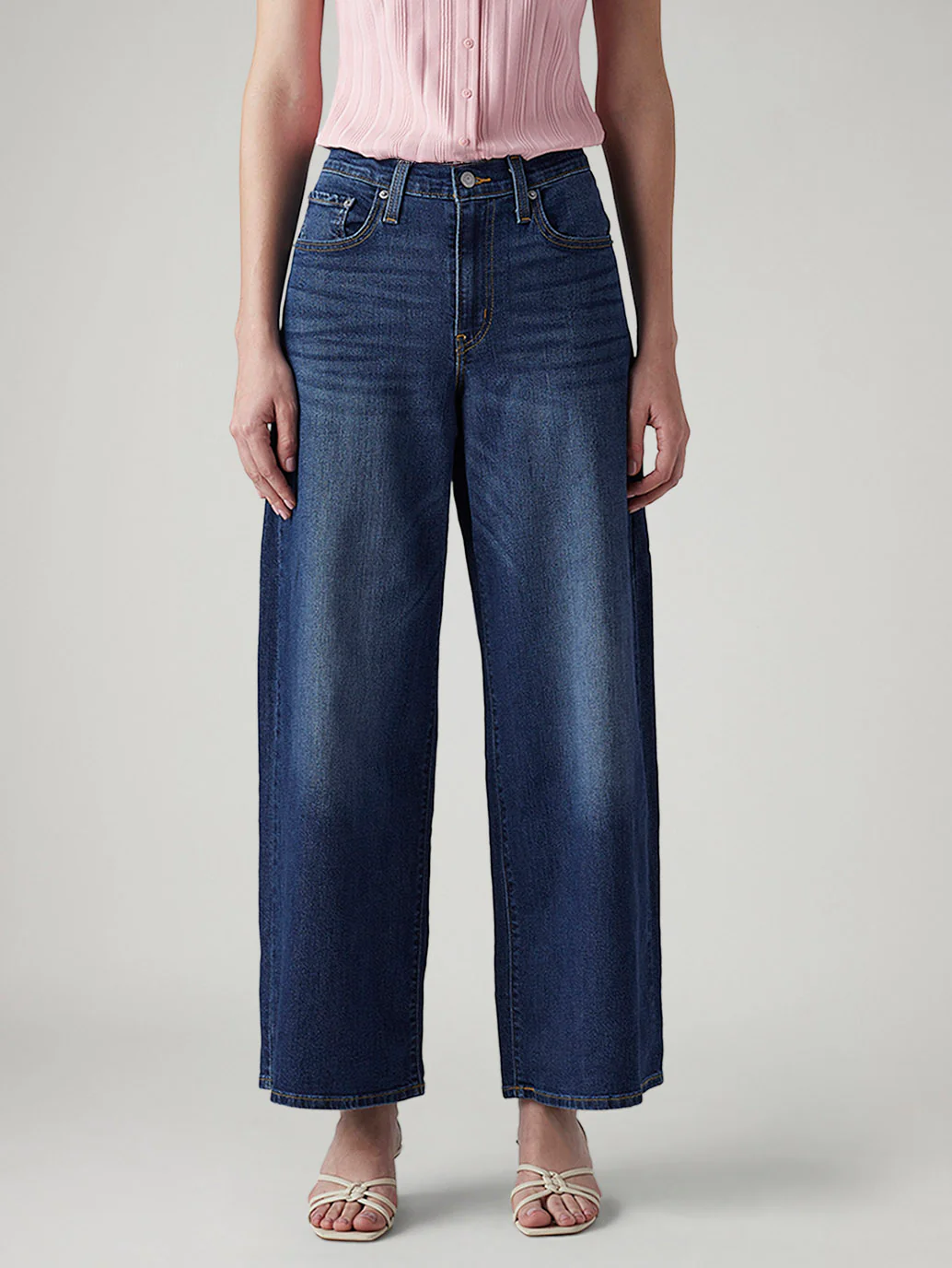 Women's 728 Blue Wide Leg Fit High Rise Jeans - Image 3