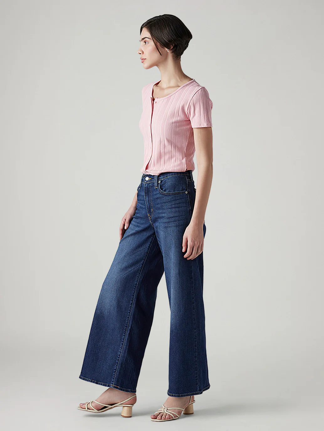 Women's 728 Blue Wide Leg Fit High Rise Jeans - Image 6