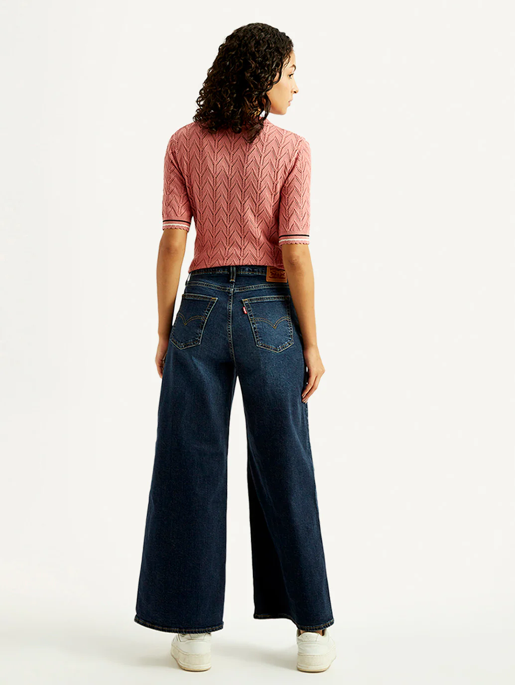 Women's 728 Dark Blue Flared Fit Mid Rise Jeans - Image 3