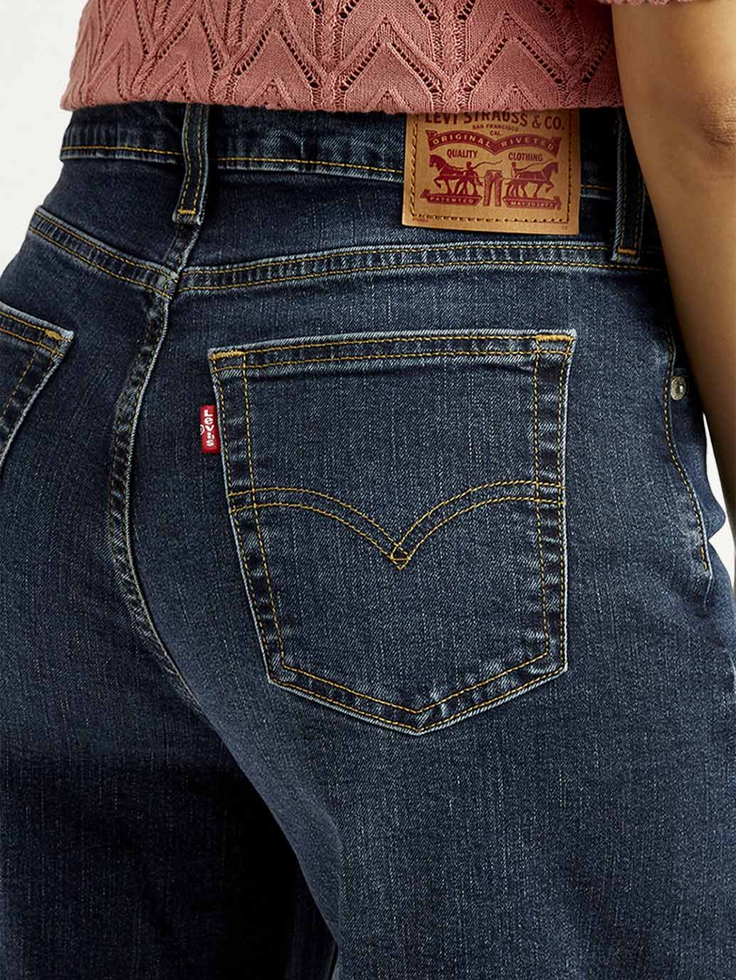Women's 728 Dark Blue Flared Fit Mid Rise Jeans - Image 5