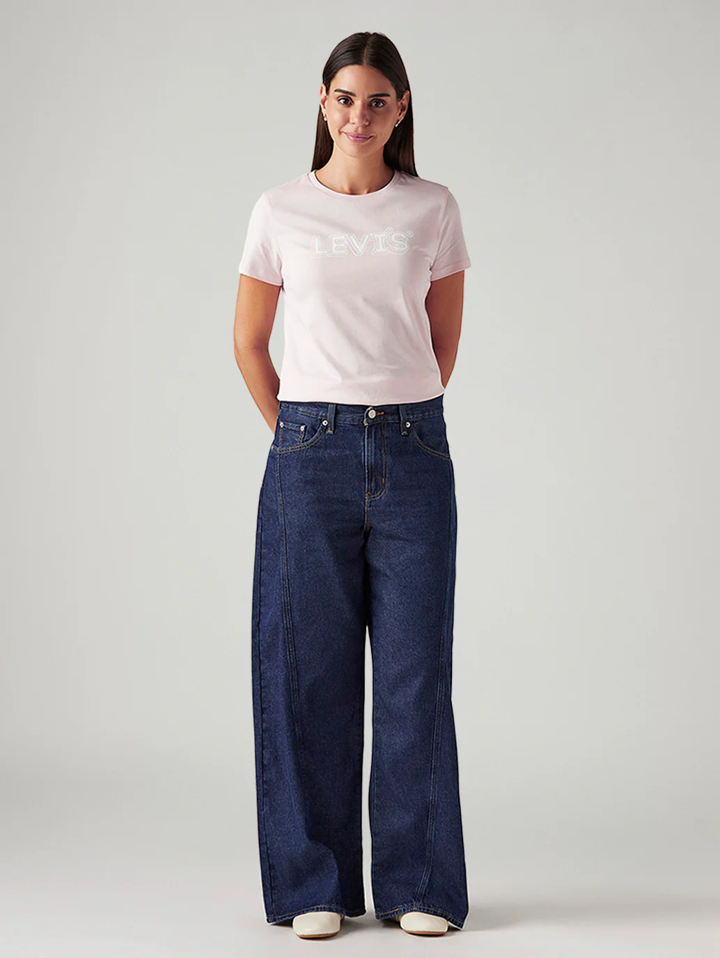 Women's 94 Dark Blue Baggy Fit Mid Rise Jeans - Image 2