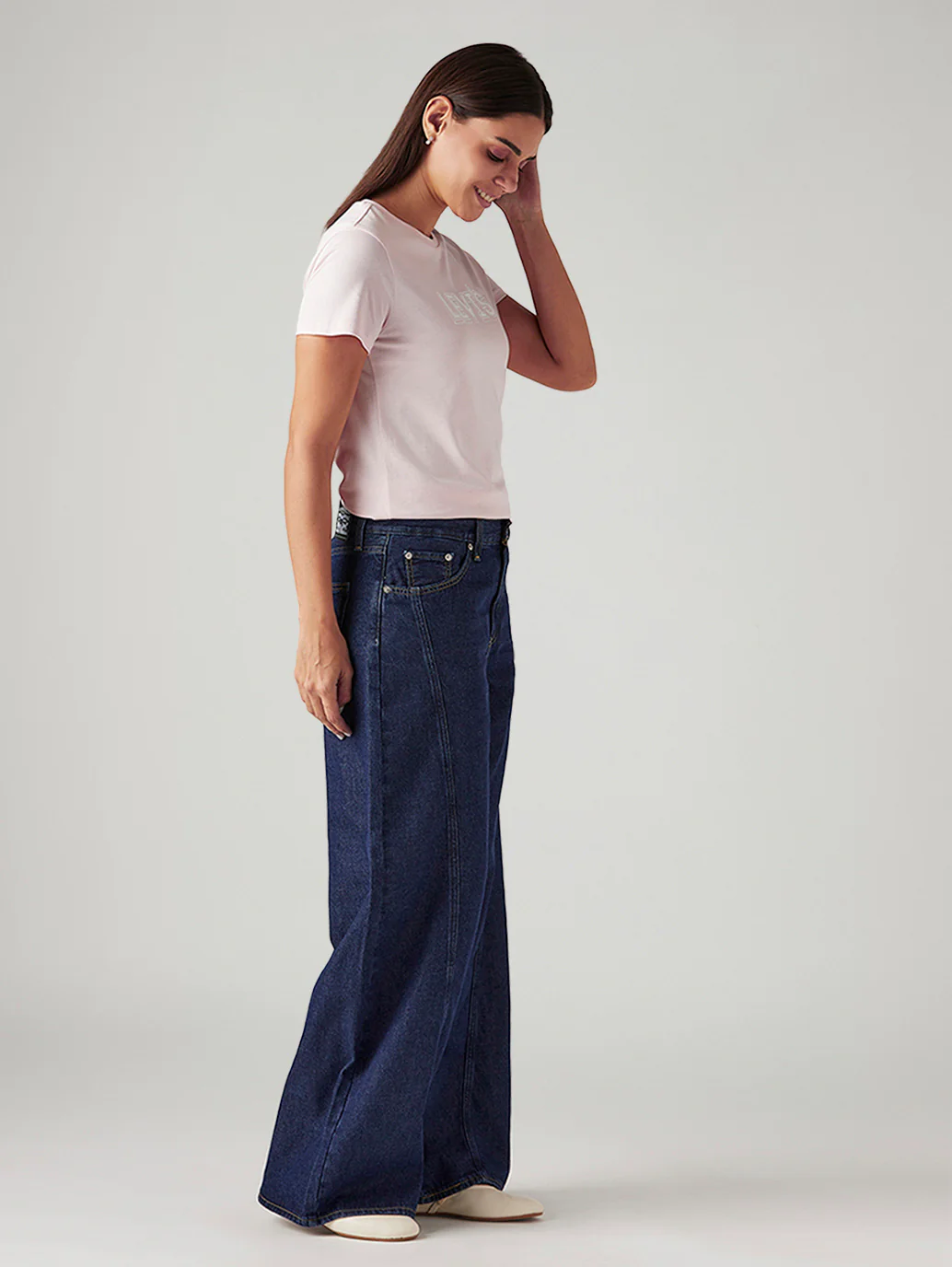Women's 94 Dark Blue Baggy Fit Mid Rise Jeans - Image 7