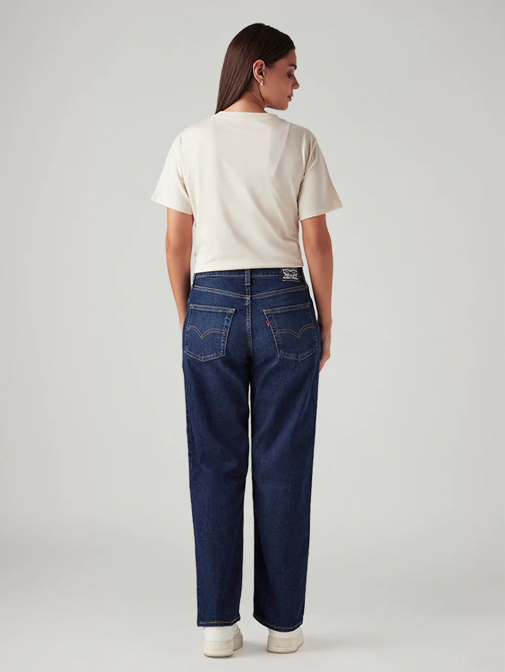 Women's 94 Dark Blue Baggy Fit Mid Rise Tinted Jeans - Image 5