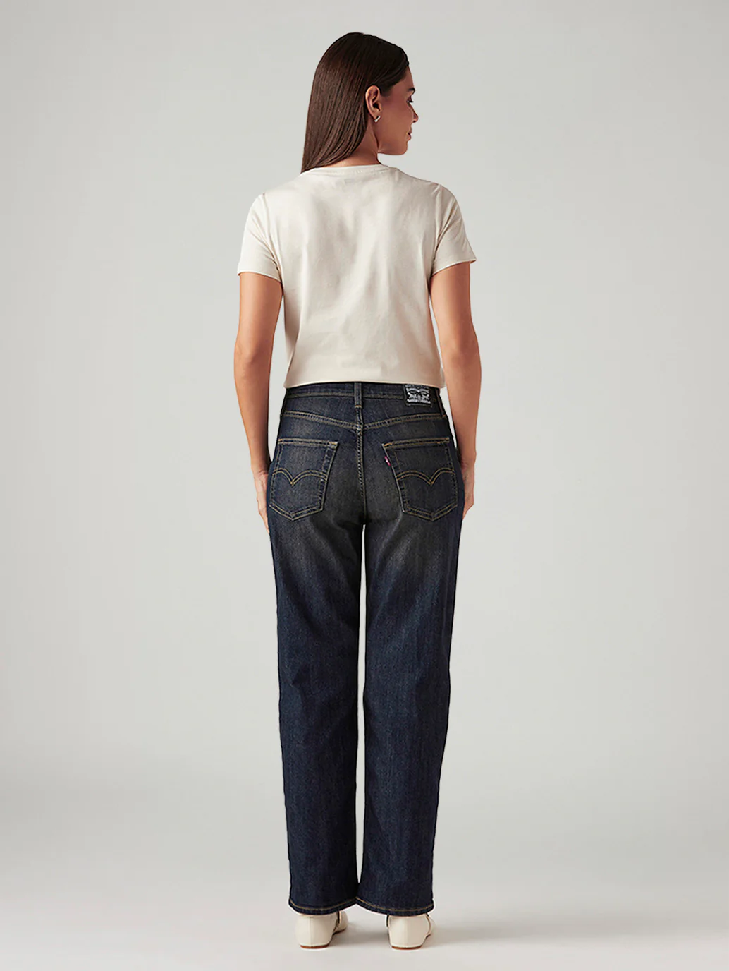 Women's 94 Dark Blue Baggy Fit Mid Rise Tinted Jeans - Image 5