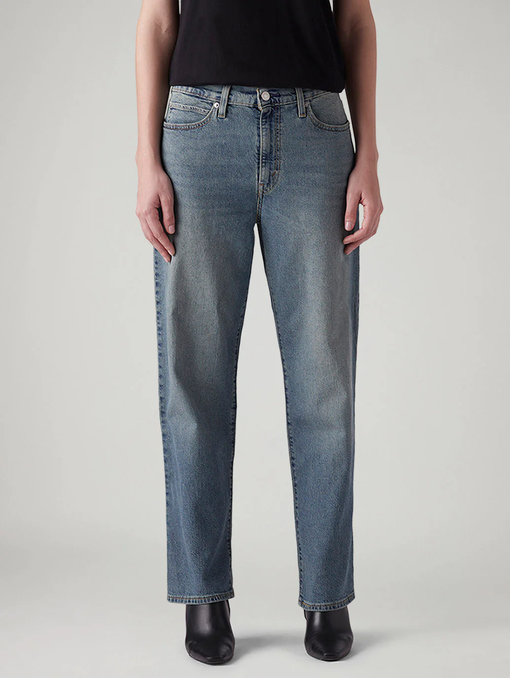 Women's 94 Blue Baggy Fit Mid Rise Jeans - Image 2