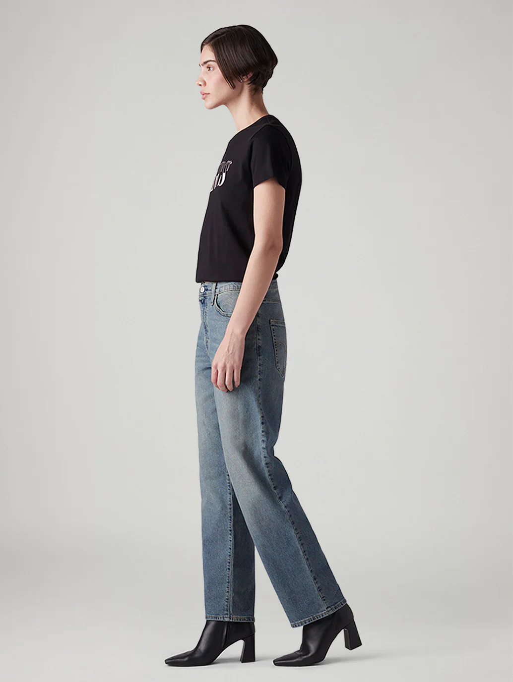 Women's 94 Blue Baggy Fit Mid Rise Jeans - Image 5