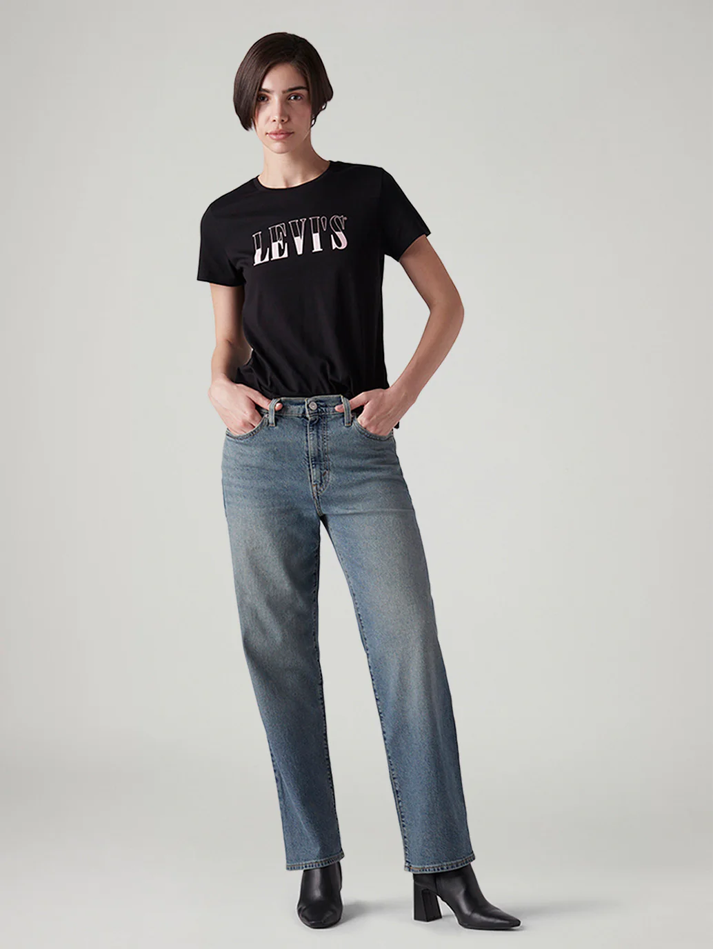 Women's 94 Blue Baggy Fit Mid Rise Jeans - Image 6
