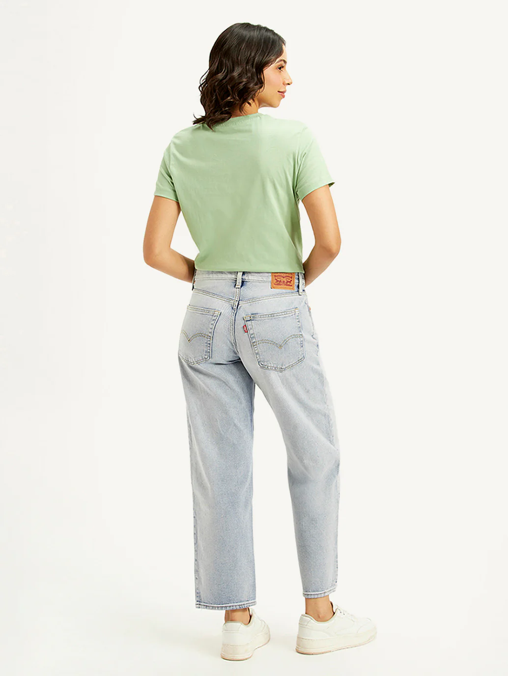 Women's 94 Light Blue Baggy Fit Mid Rise Jeans - Image 3