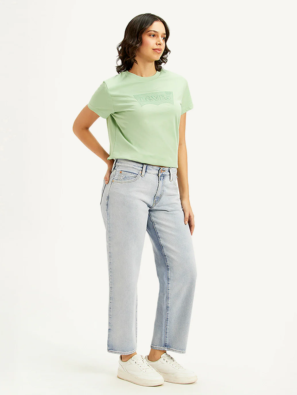 Women's 94 Light Blue Baggy Fit Mid Rise Jeans - Image 6