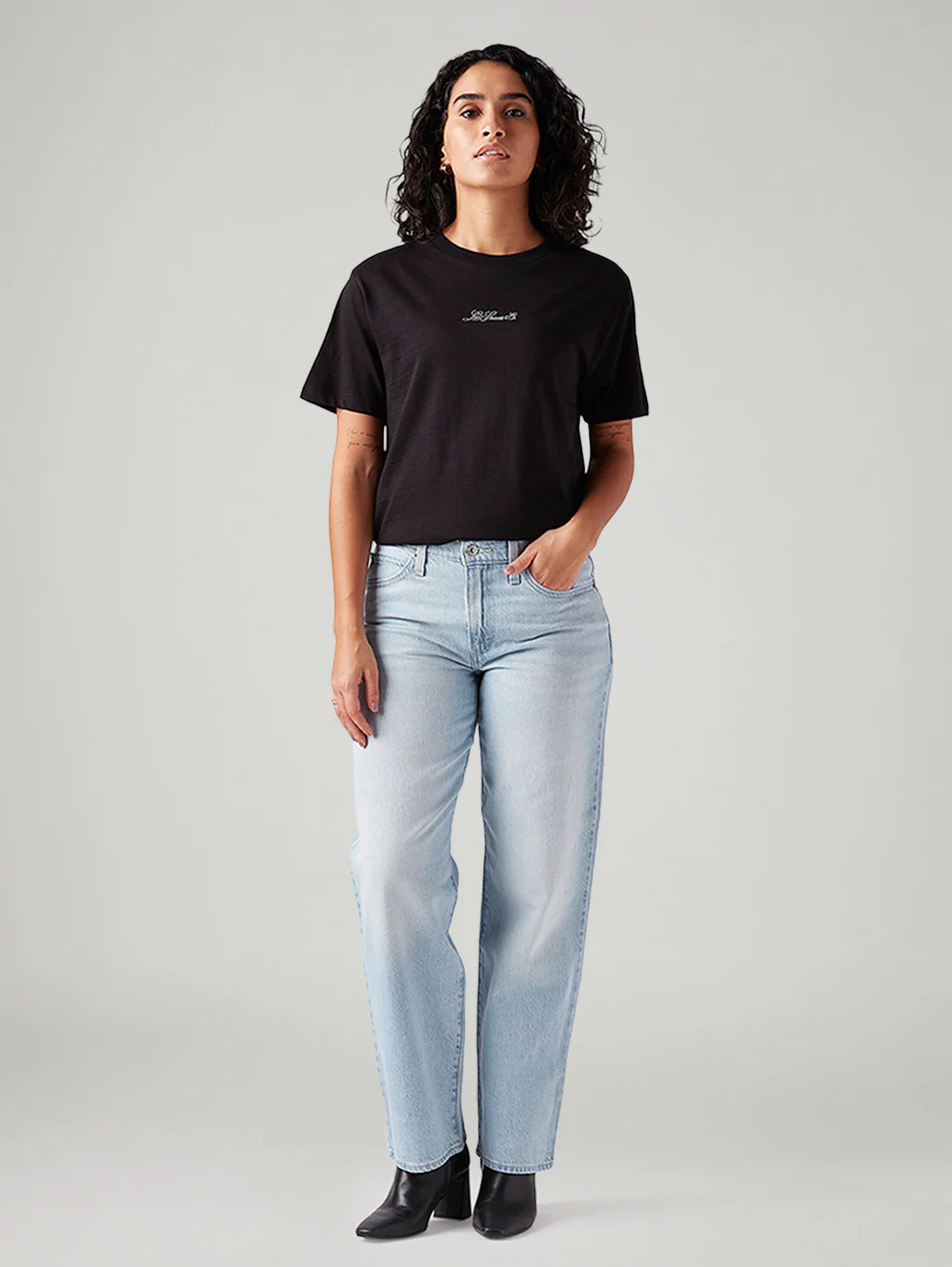Women's 94 Light Blue Baggy Fit Mid Rise Jeans - Image 6