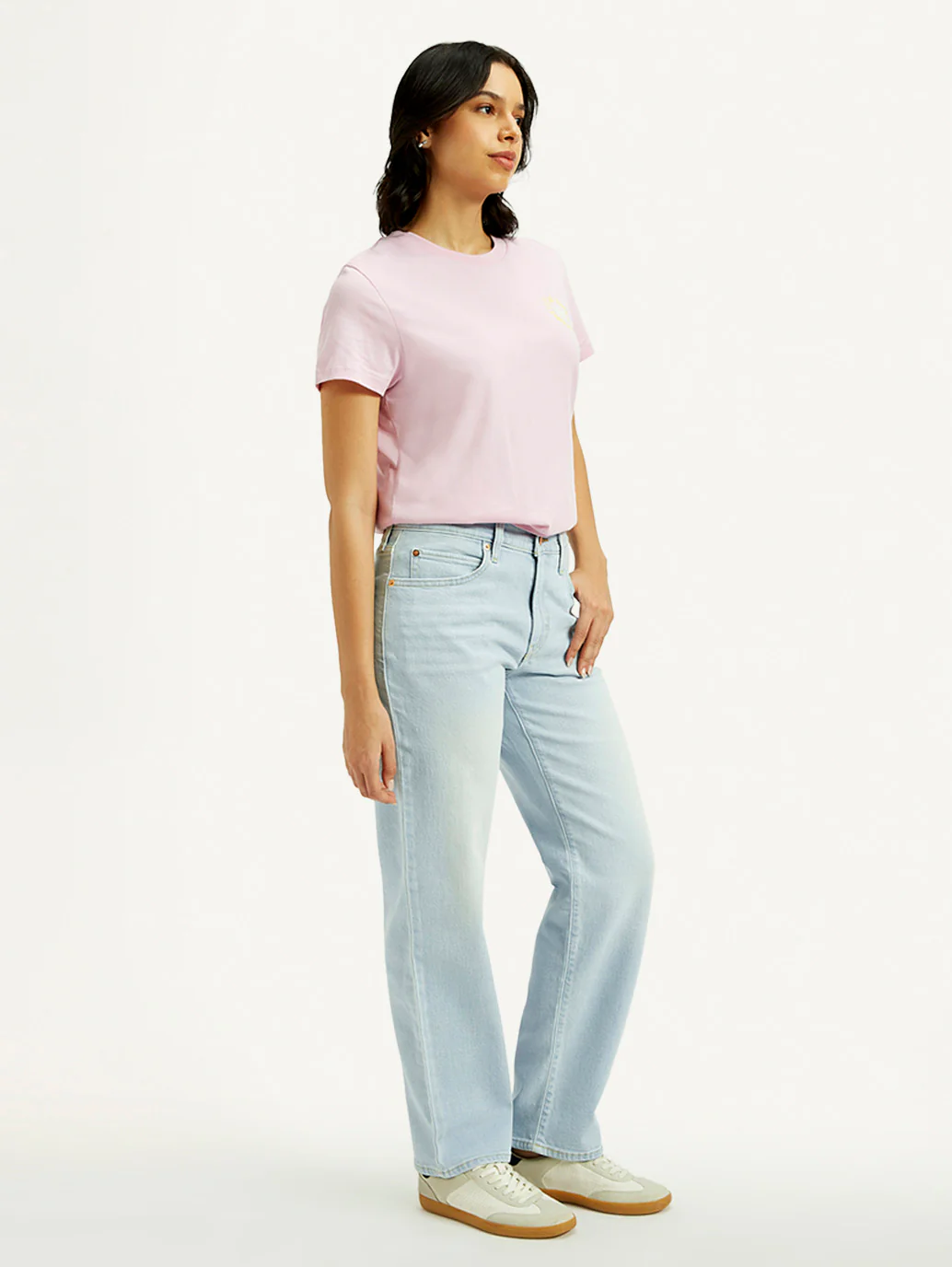 Women's 94 Light Indigo Baggy Fit Mid Rise Jeans - Image 7