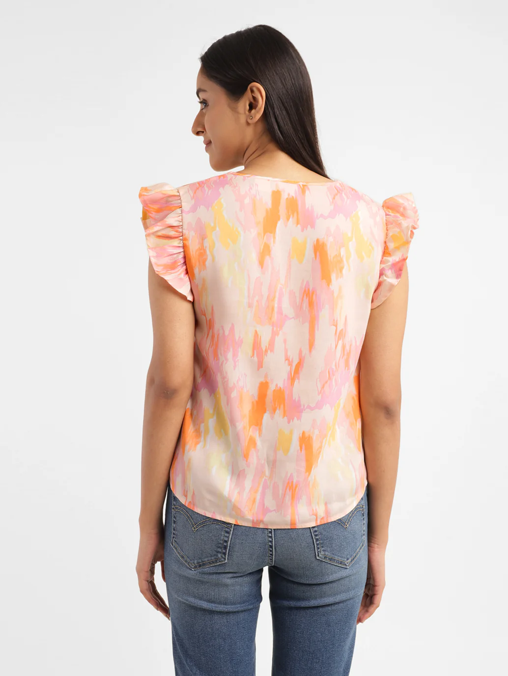 Women's Abstract V Neck Top - Image 3