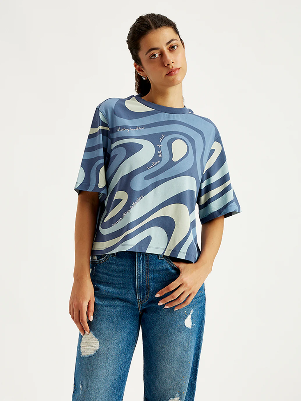 Women's Abstract Print Relaxed Fit T-shirt