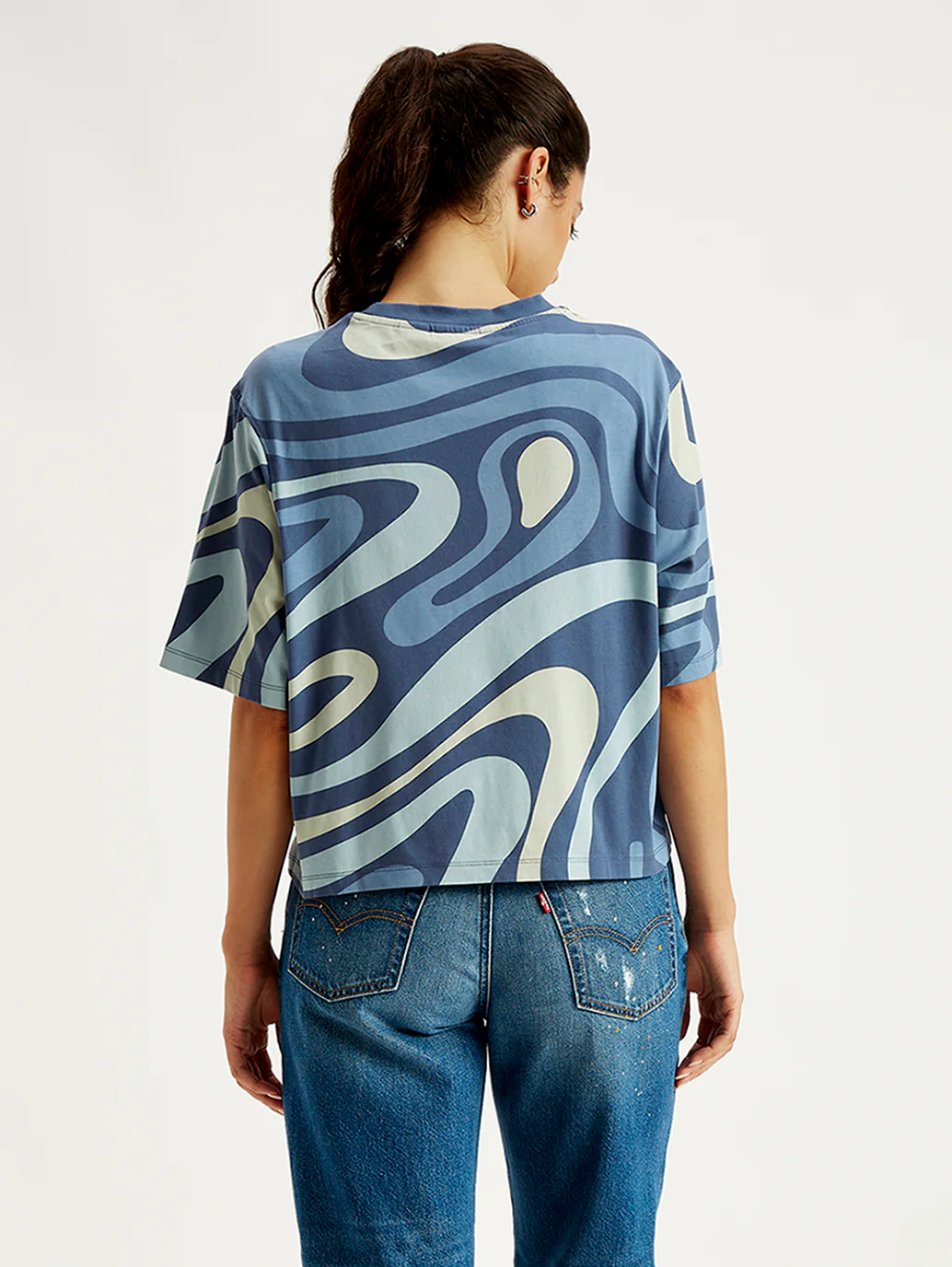 Women's Abstract Print Relaxed Fit T-shirt - Image 5