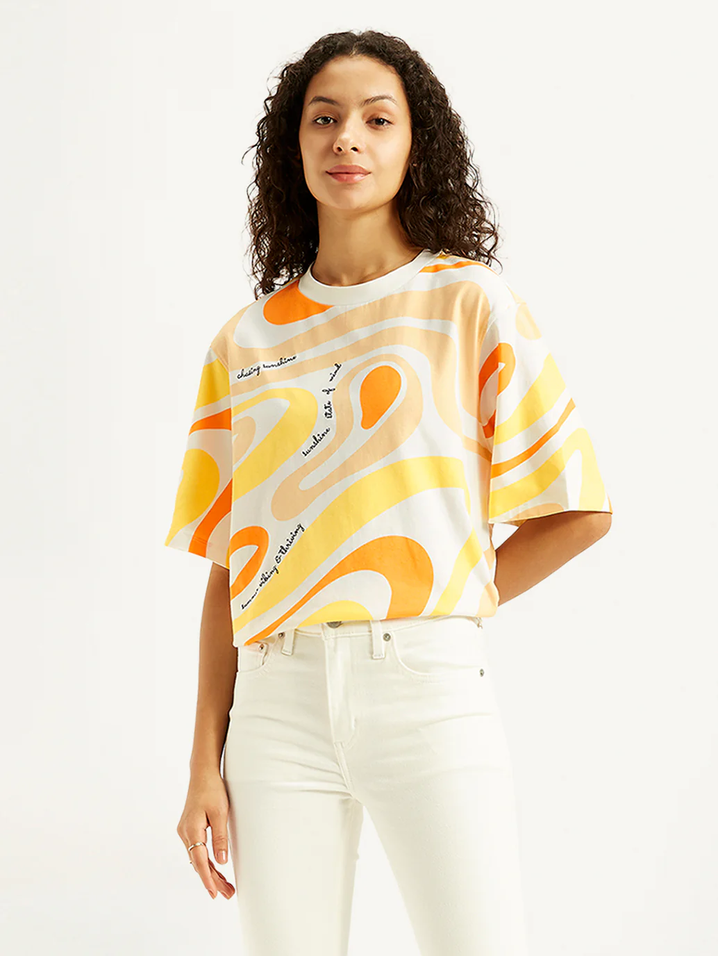Women's Abstract Print Relaxed Fit T-shirt - Image 3