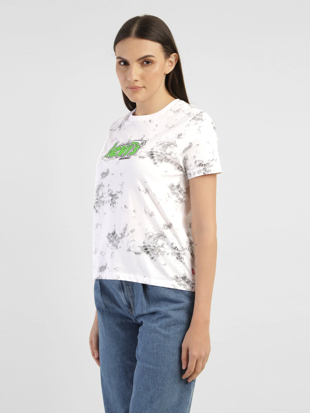 Women's Abstract Dyed Round Neck T-shirt - Image 4
