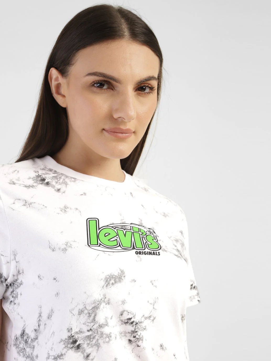Women's Abstract Dyed Round Neck T-shirt - Image 5