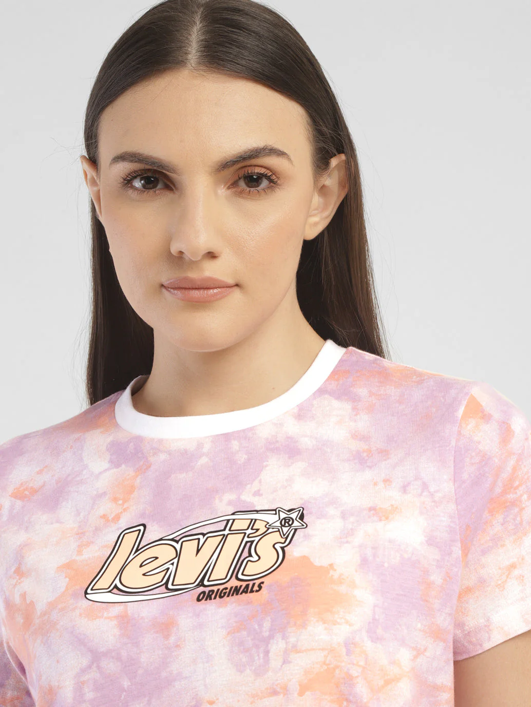 Women's Abstract Dyed Round Neck T-shirt - Image 5