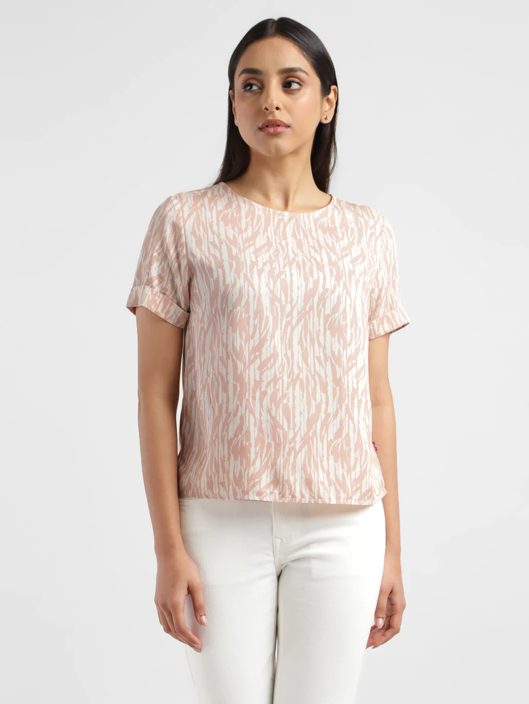Women's Abstract Round Neck T-shirt - Image 2