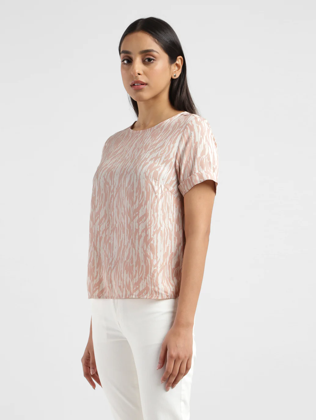 Women's Abstract Round Neck T-shirt - Image 4